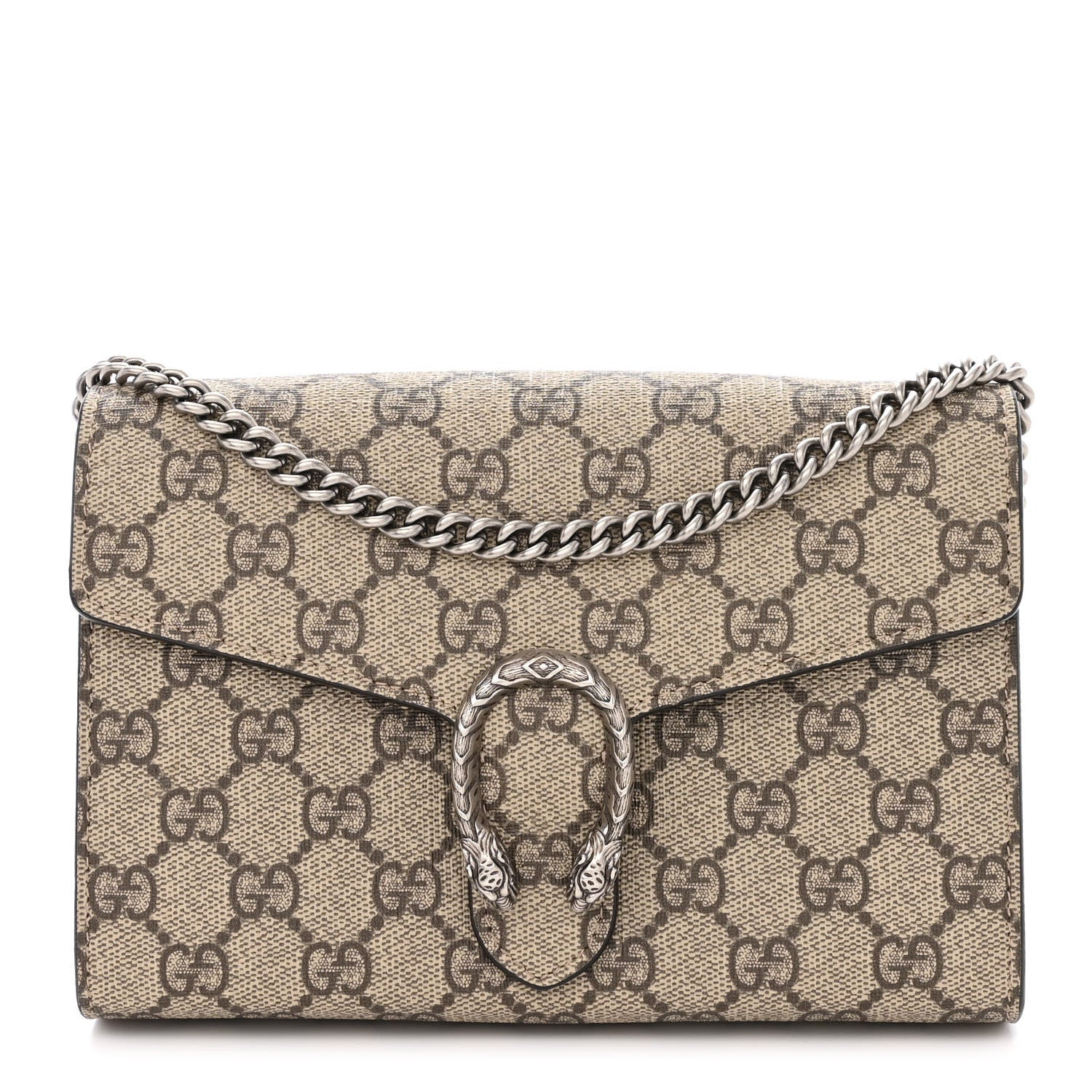 Gucci GG Supreme Monogram Mini Dionysus Chain Wallet Beige Taupe 1 of 10
