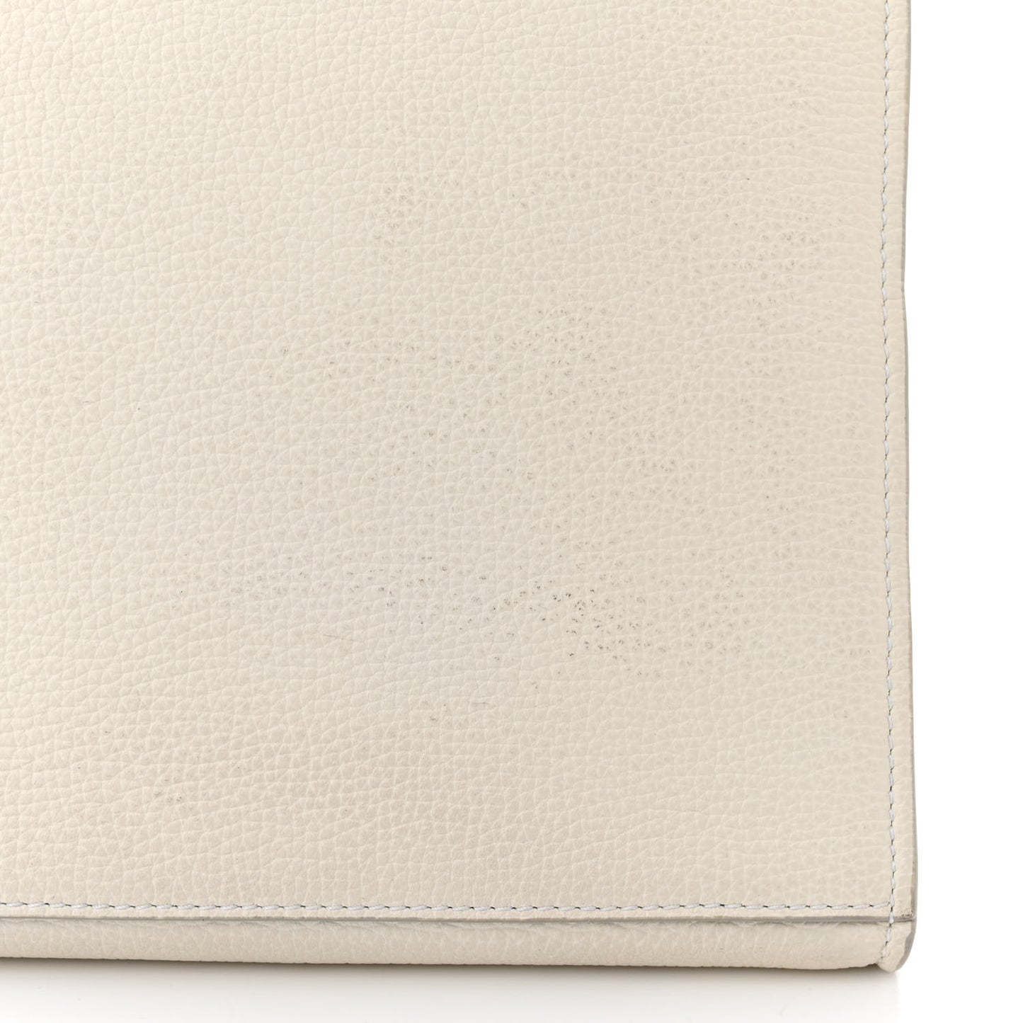 Supple Grained Calfskin Small Big Bag White