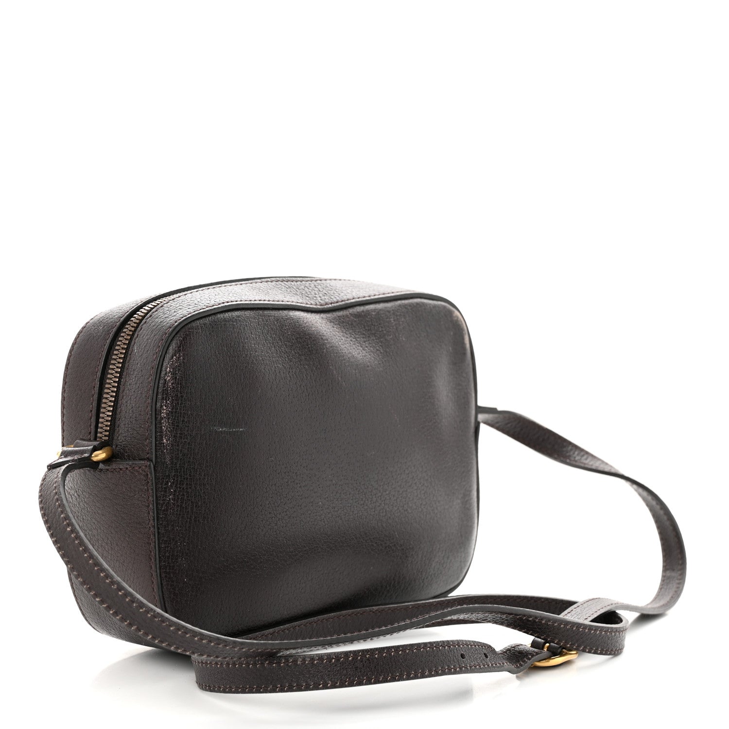 Gucci Textured Calfskin Web Small Webby Bee Shoulder Bag Brown Coffee 3 of 18