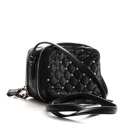 Valentino Garavani Nappa Rockstud Spike Double Zip Camera Crossbody Bag Black 3 of 12