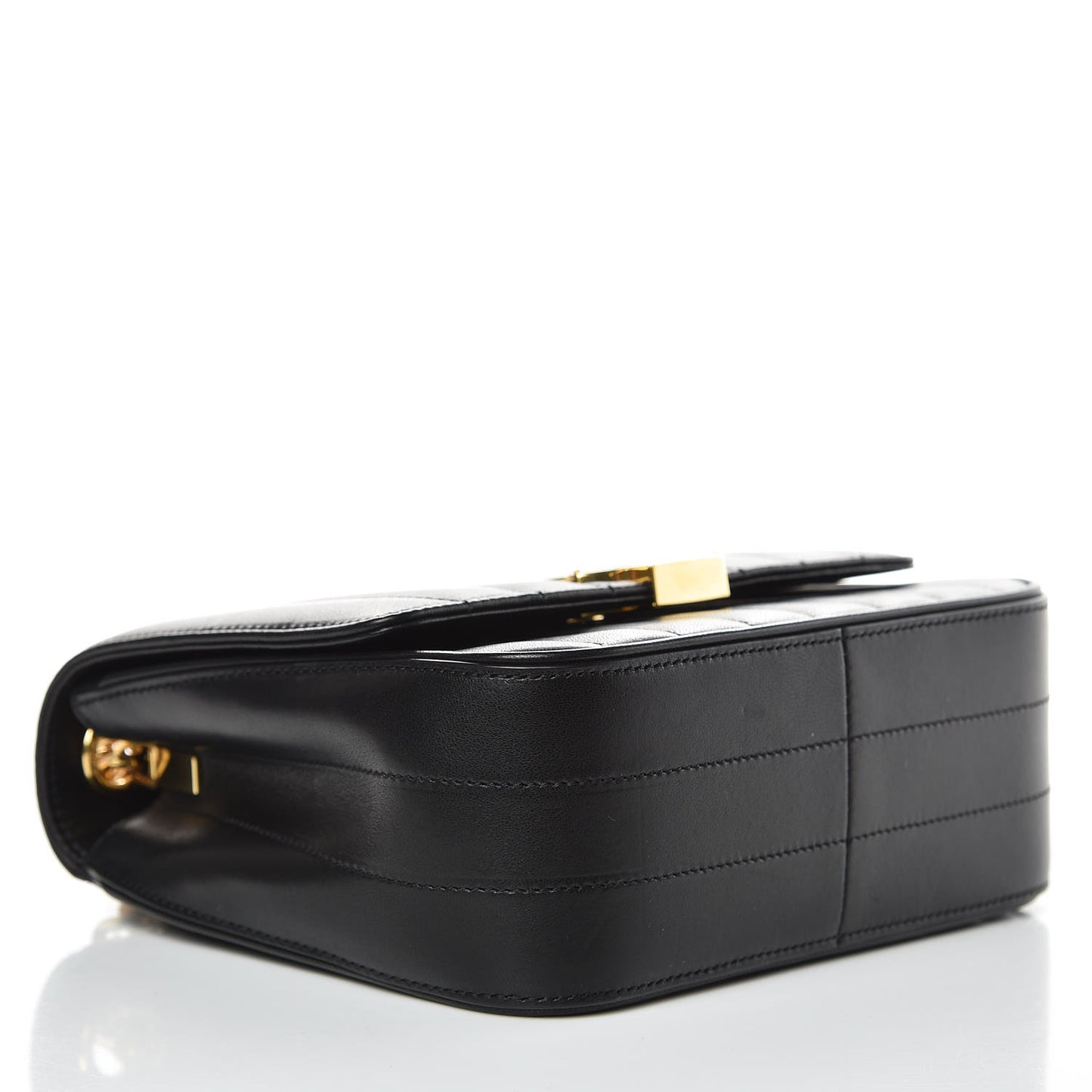 Lambskin Matelasse Monogram Medium Vicky Chain Bag Black