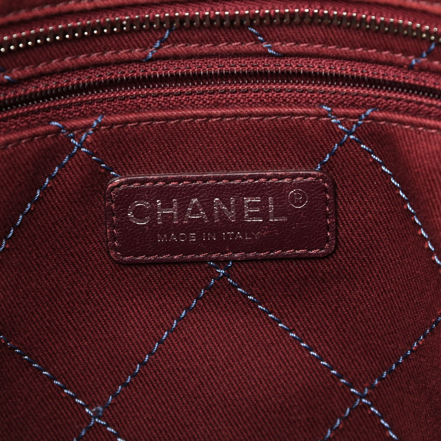 Chanel Grained Calfskin Quilted Small Daily Shopping Tote Blue 7 of 16