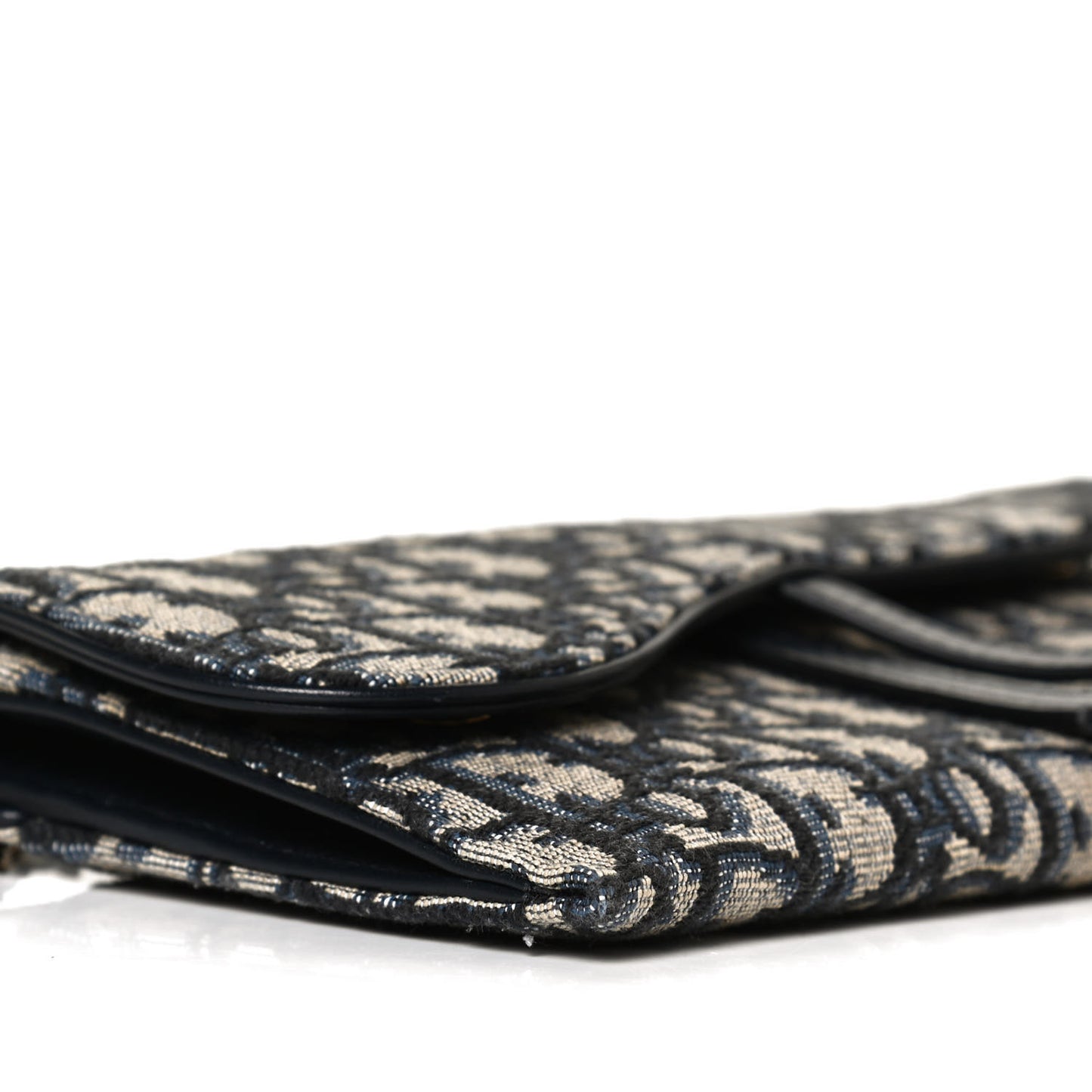 Oblique Saddle Chain Long Wallet Blue