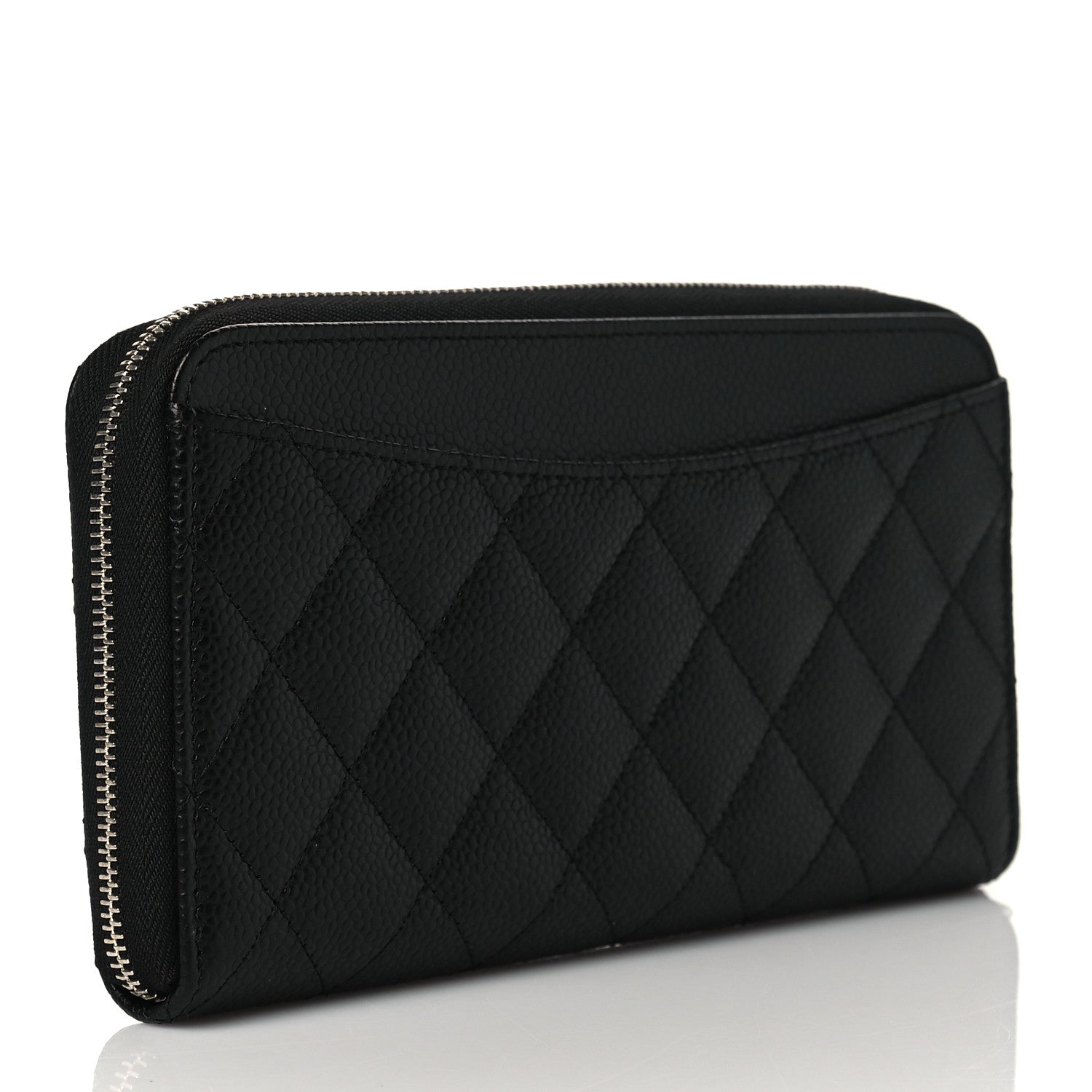 Chanel Caviar Quilted Large Gusset Zip Around Wallet Black 3 of 10
