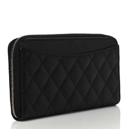Chanel Caviar Quilted Large Gusset Zip Around Wallet Black 3 of 10