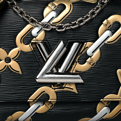 Louis Vuitton Epi Chain Flower Twist Shoulder Bag MM Black 6 of 9