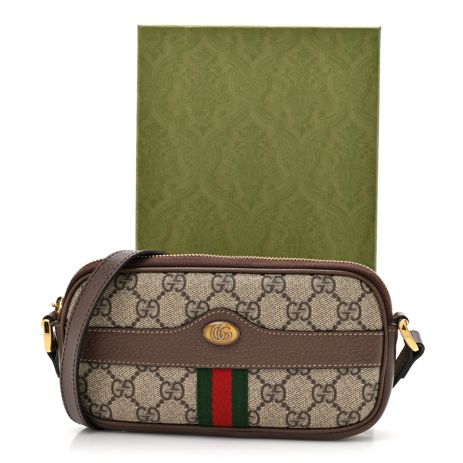 Gucci GG Supreme Monogram Web Mini Ophidia GG Bag Brown 12 of 12