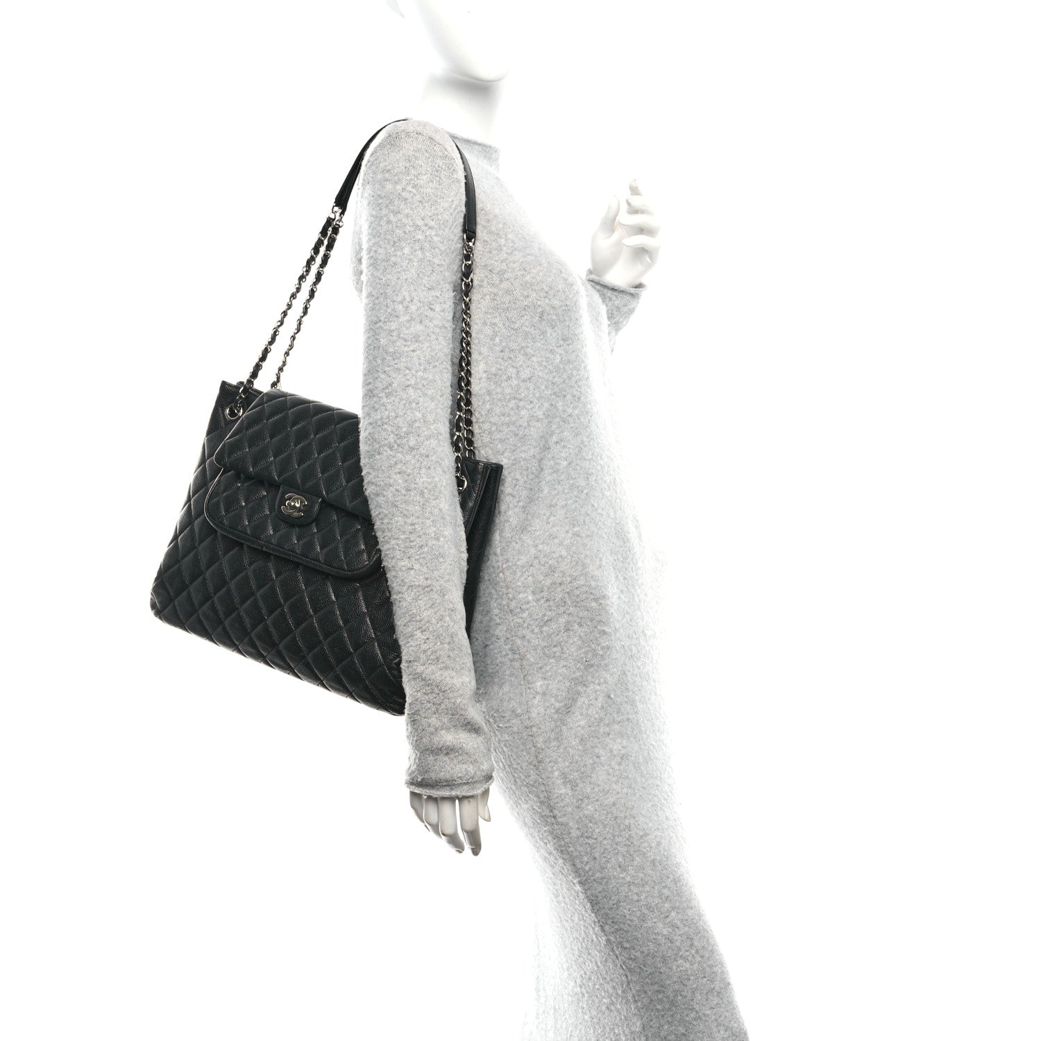 Chanel Caviar Quilted Flap Tote Black 2 of 10