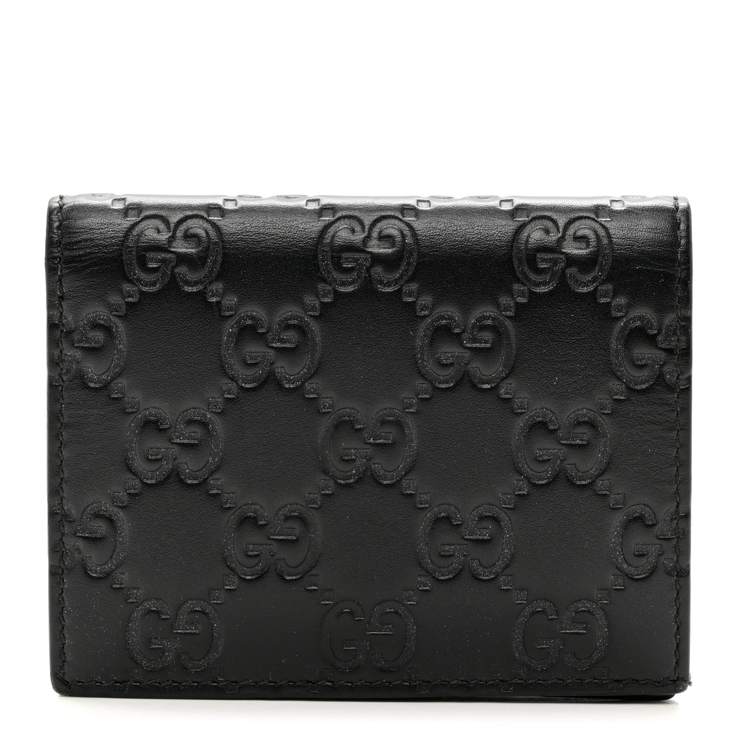 Gucci Guccissima Card Case Wallet Black 1 of 8