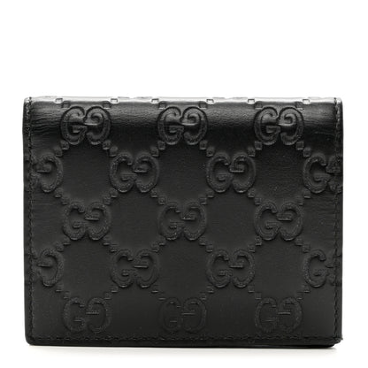 Gucci Guccissima Card Case Wallet Black 1 of 8