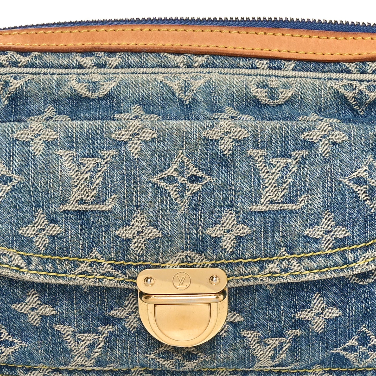 Monogram Denim Bum Bag Blue