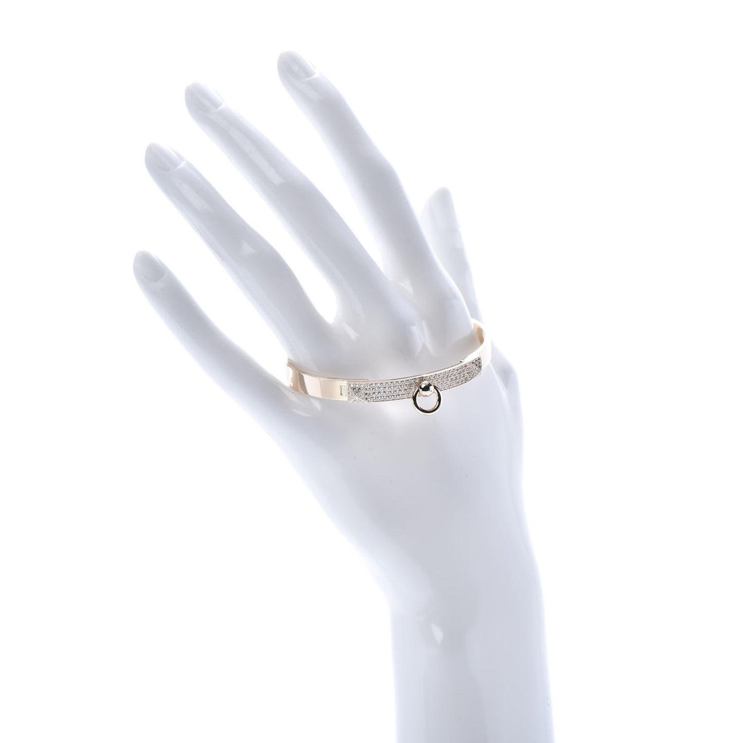 18K Rose Gold Diamond PM Collier De Chien Pave Bracelet SH