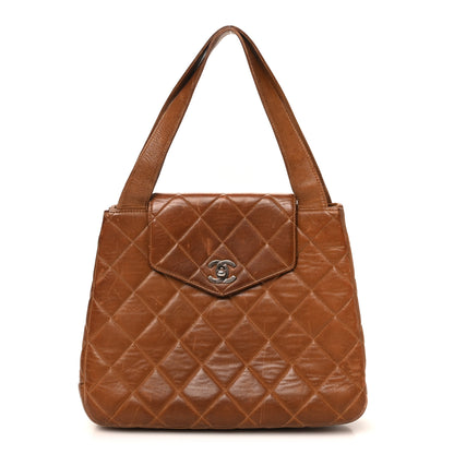 Chanel Lambskin Quilted Shoulder Bag Brown 1 of 10