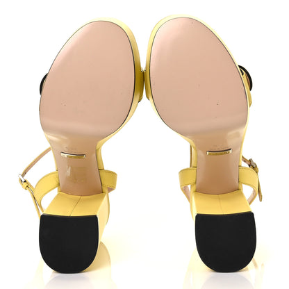 Gucci Calfskin GG Marmont Ankle Wrap 30/115mm Platform Sandals 36.5 Banana 5 of 9