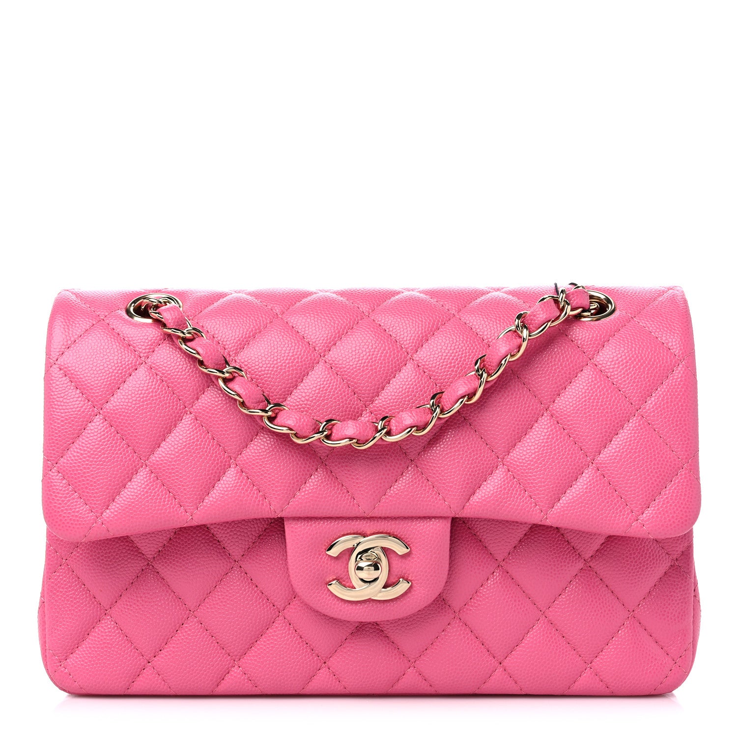 Chanel Caviar Quilted Small Double Flap Pink 1 of 9