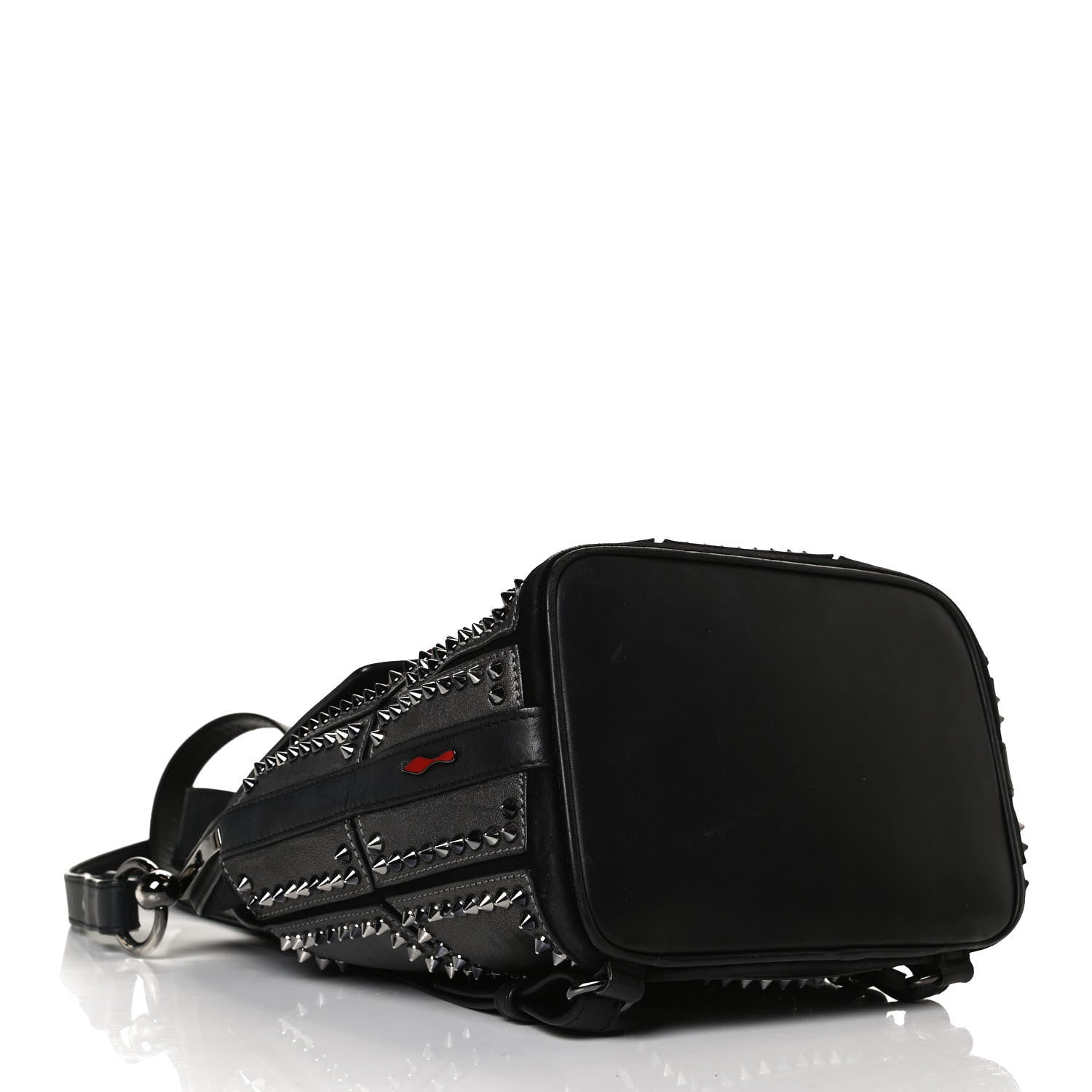 Christian Louboutin Metallic Sheepskin Spikes Lucky L Convertible Backpack Black 3 of 18