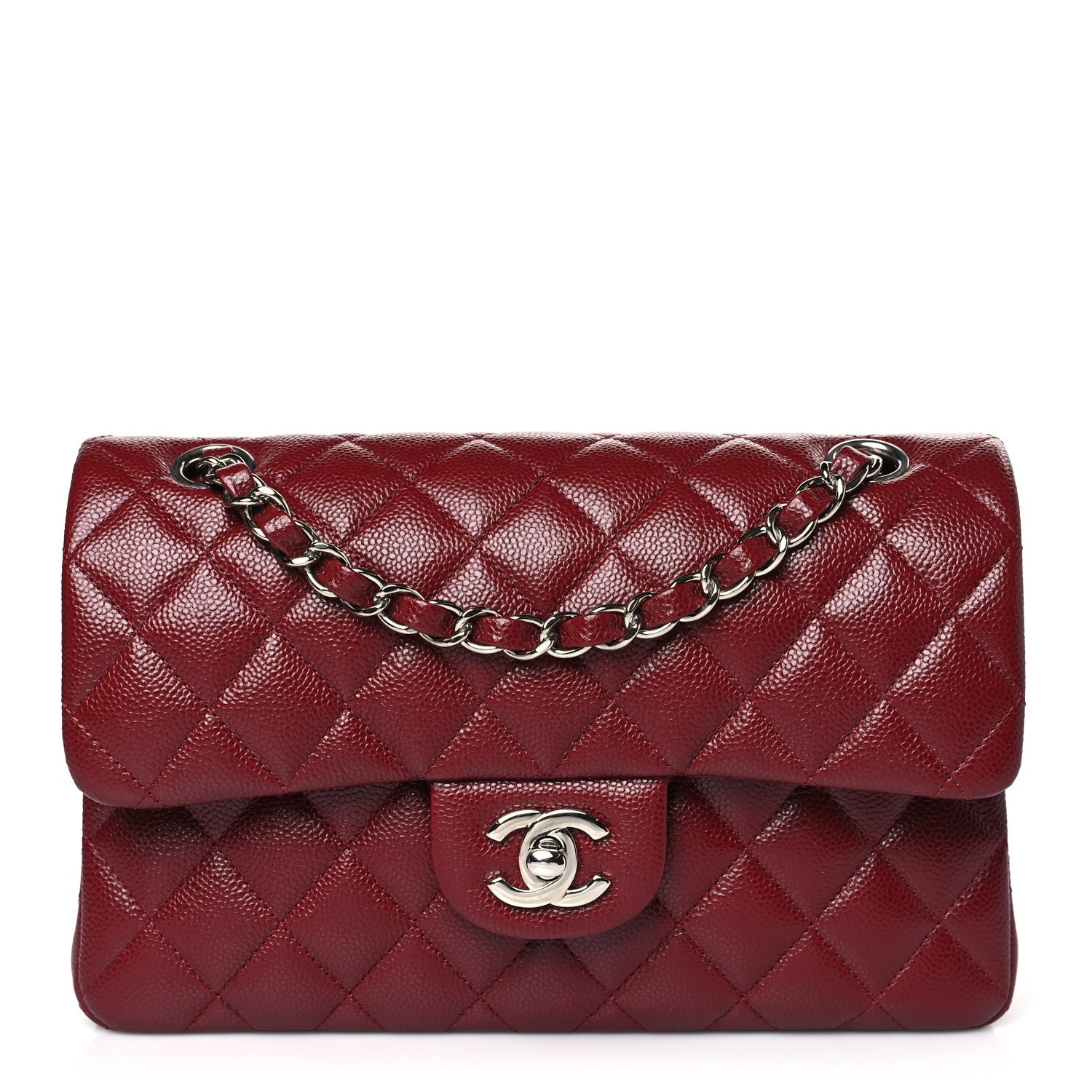 Chanel Caviar Quilted Small Double Flap Burgundy 1 of 9