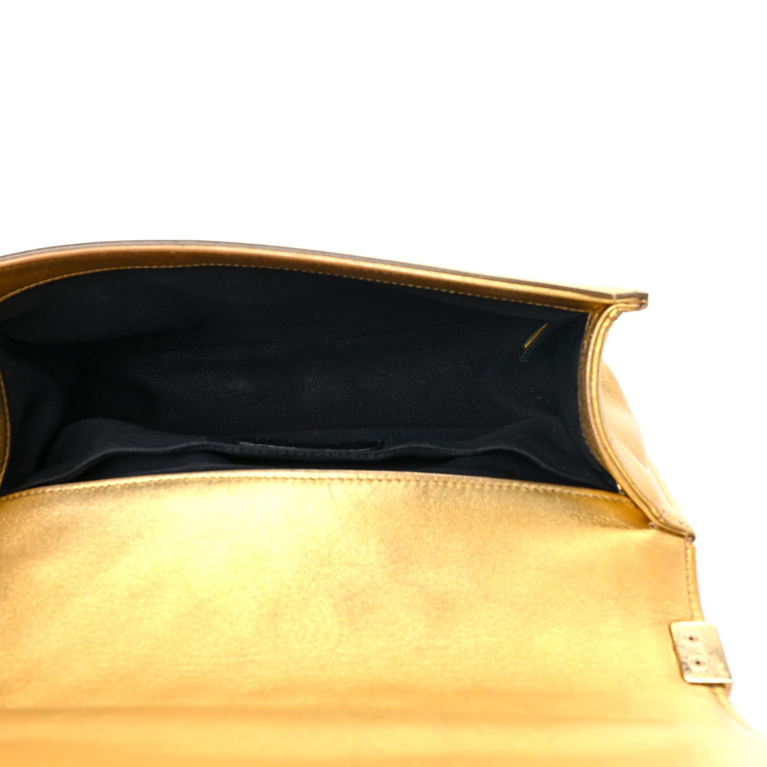 Chanel Metallic Patent Calfskin Quilted Medium Boy Flap Gold 4 of 19