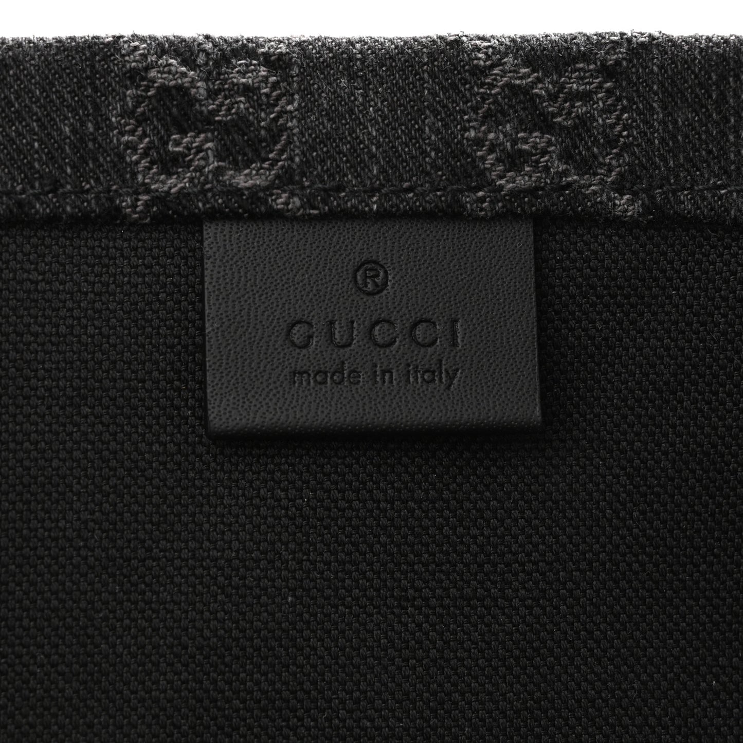 Denim Ophidia GG Monogram Large Tote Black Grey