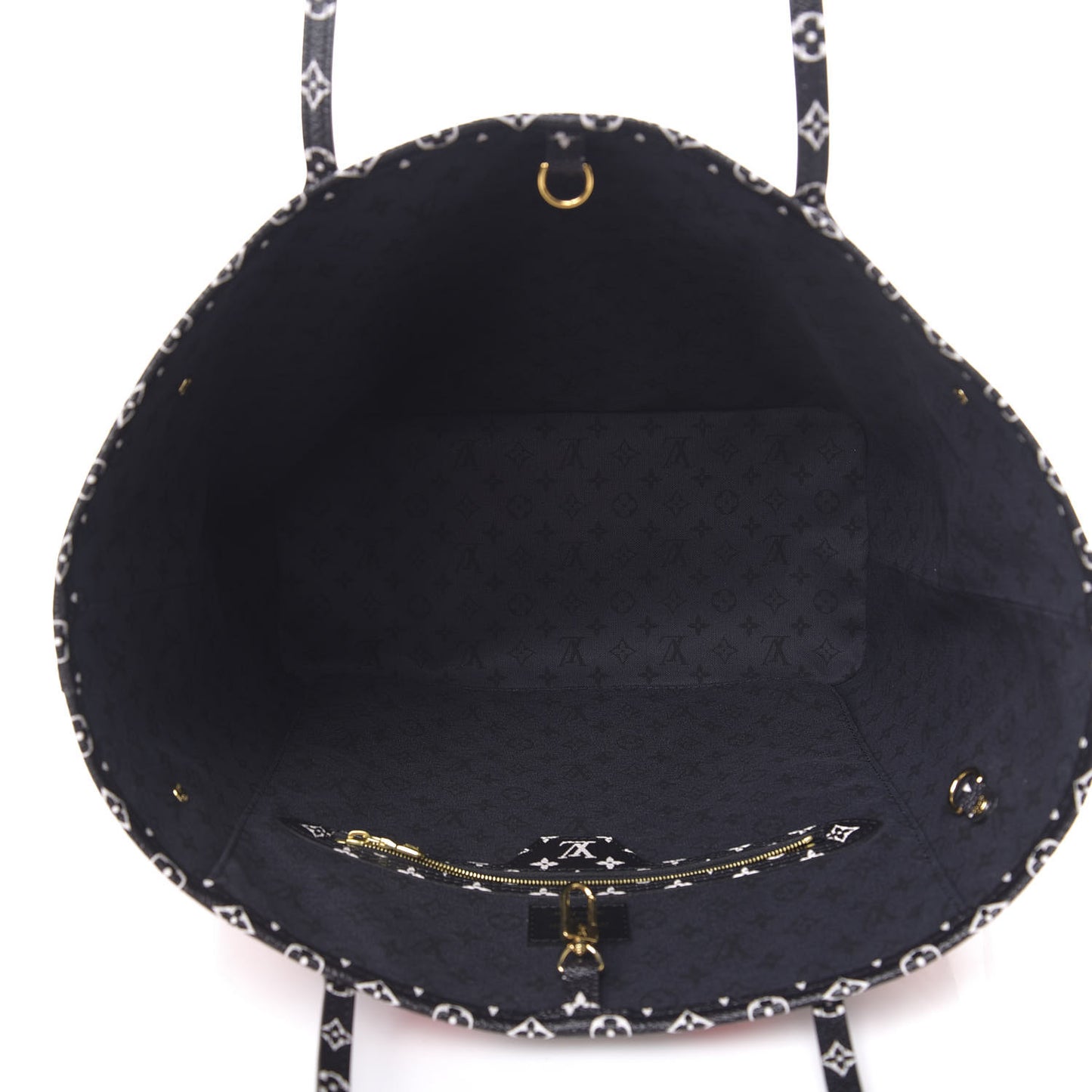 Monogram Giant Crafty Neverfull MM Creme Rouge Black