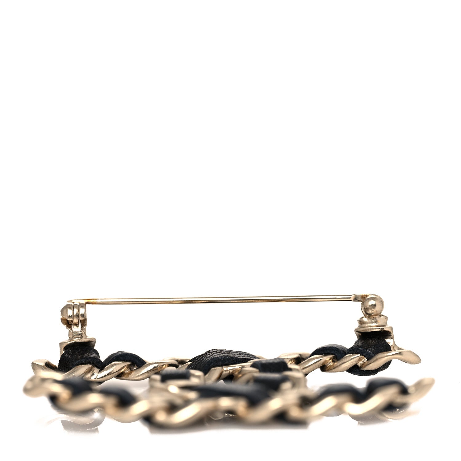 Chanel Lambskin Chain CC Brooch Black Gold 3 of 6