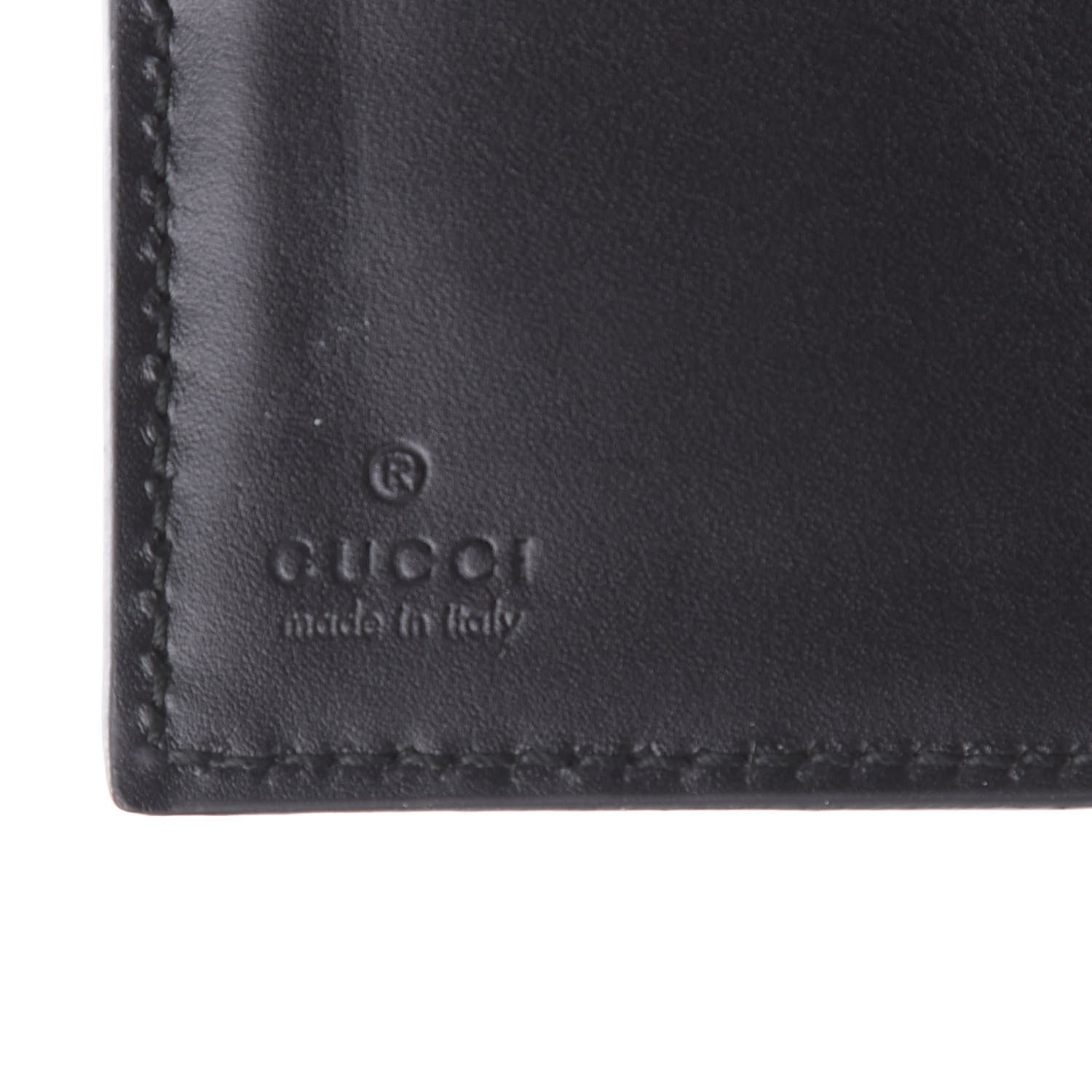 Gucci Guccissima Signature Web New Web Bi-Fold ID Wallet Black 6 of 8