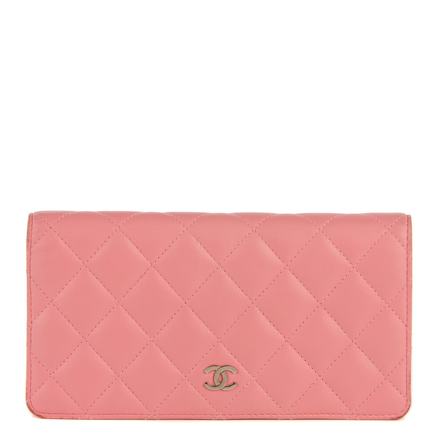 Chanel Lambskin Quilted Yen Wallet Rose 1 of 8