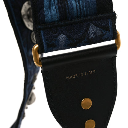 Christian Dior Canvas Embroidered Studded KaleiDiorscopic Shoulder Strap Blue 4 of 5