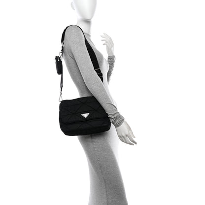 Prada Re-Nylon Quilted Padded Flap Shoulder Bag Black 2 of 11