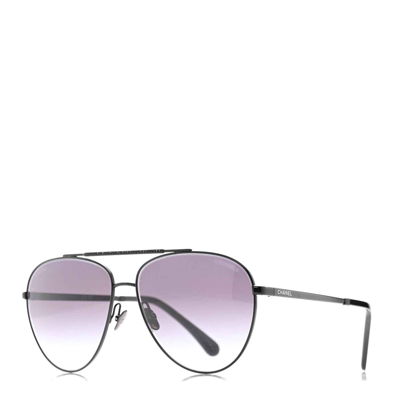 Chanel Metal Aviator Sunglasses 4279-B Black 1 of 10