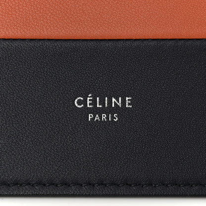 Celine Smooth Lambskin Frame Evening Chain Clutch Terracotta Navy 6 of 10