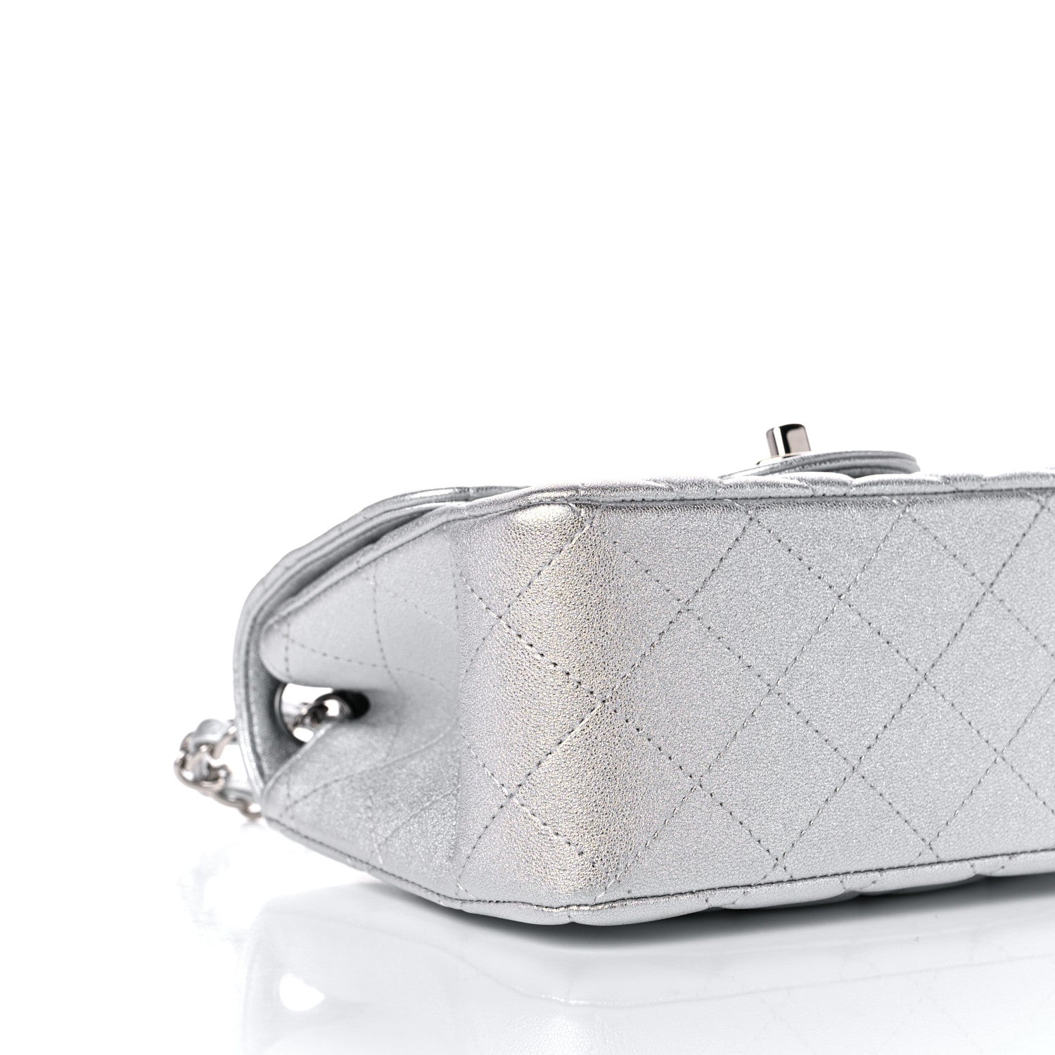 Chanel Metallic Lambskin Quilted Mini Square Flap Silver 8 of 11