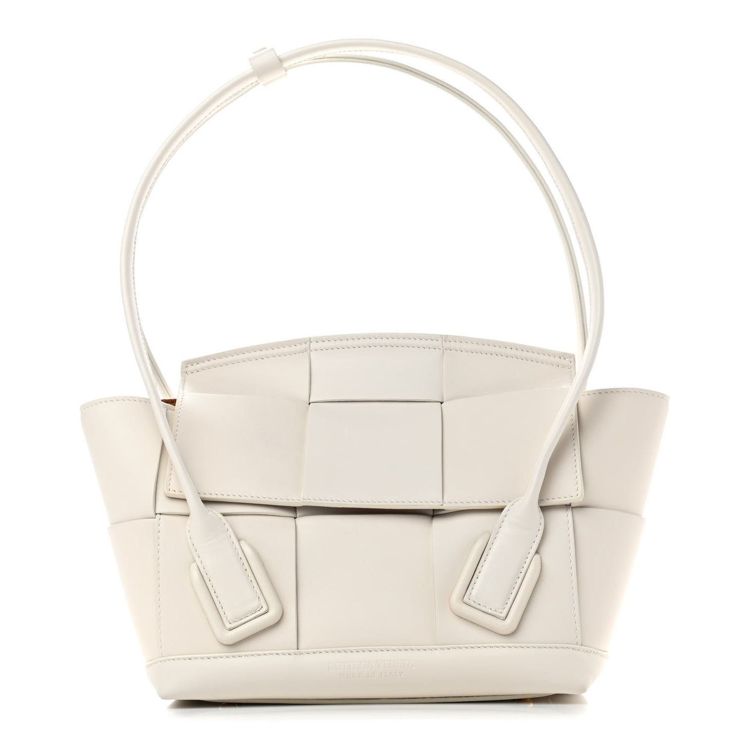 French Calfskin Maxi Intrecciato Small Arco Bianco