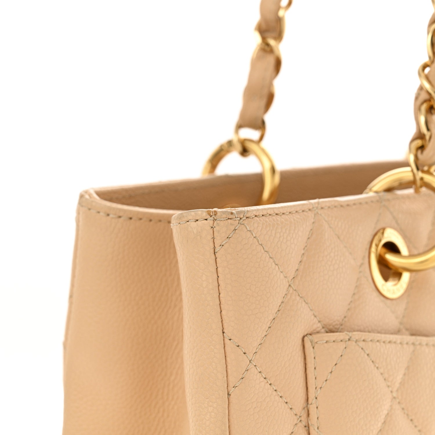 Chanel Caviar Quilted Grand Shopping Tote GST Beige Clair 11 of 16