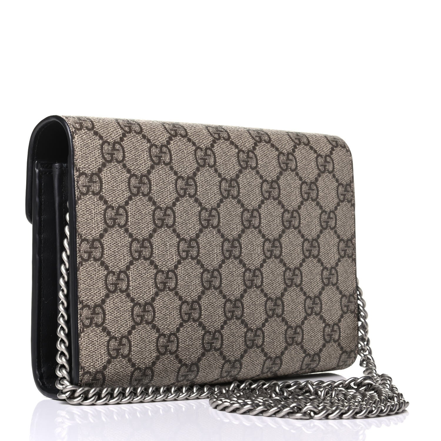 Gucci GG Supreme Monogram Mini Dionysus Chain Wallet Beige Black 2 of 5