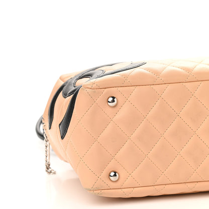 Chanel Calfskin Quilted Large Cambon Bowler Beige Black 8 of 12