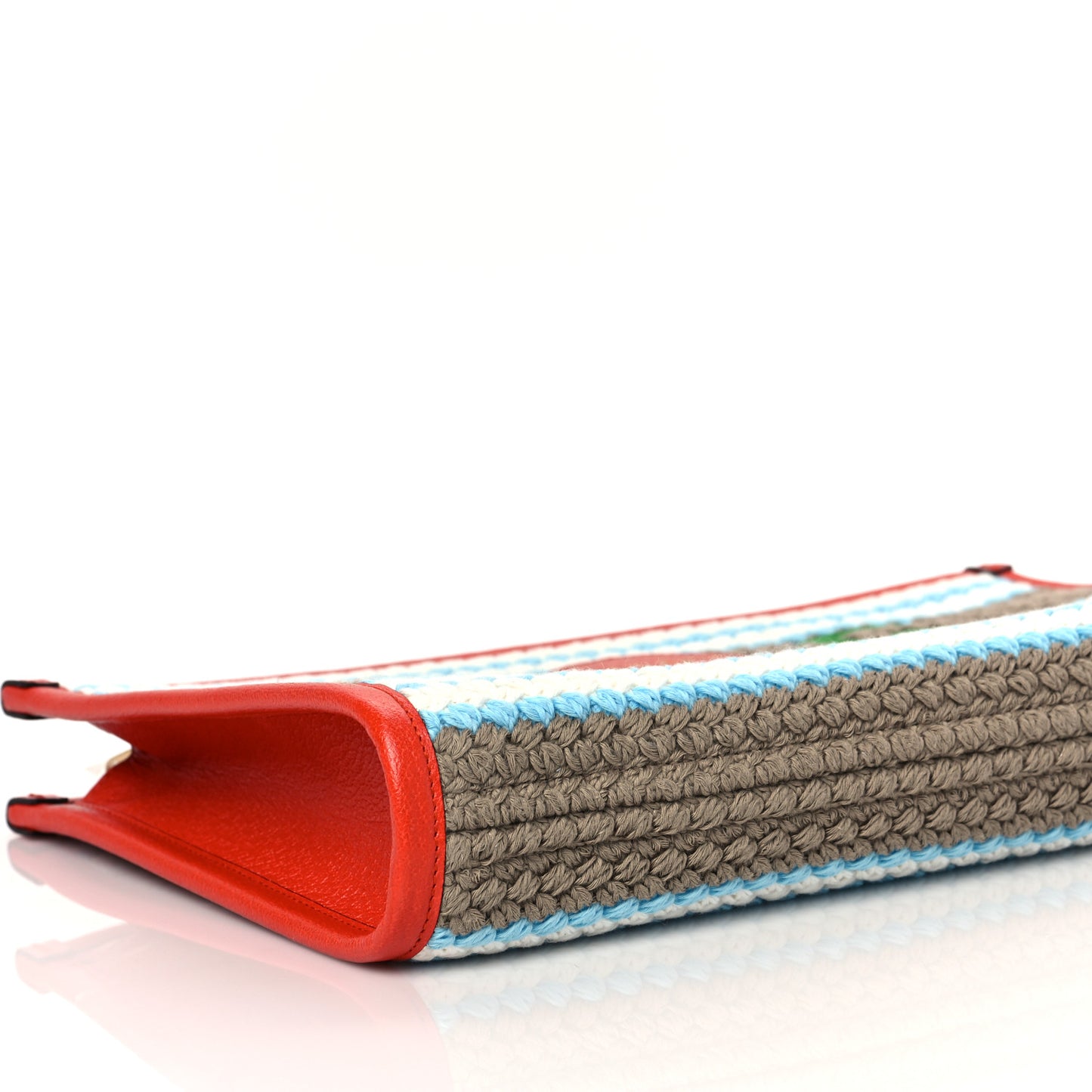 Fabric Embroidered Miami Striped Case Orange Multicolor
