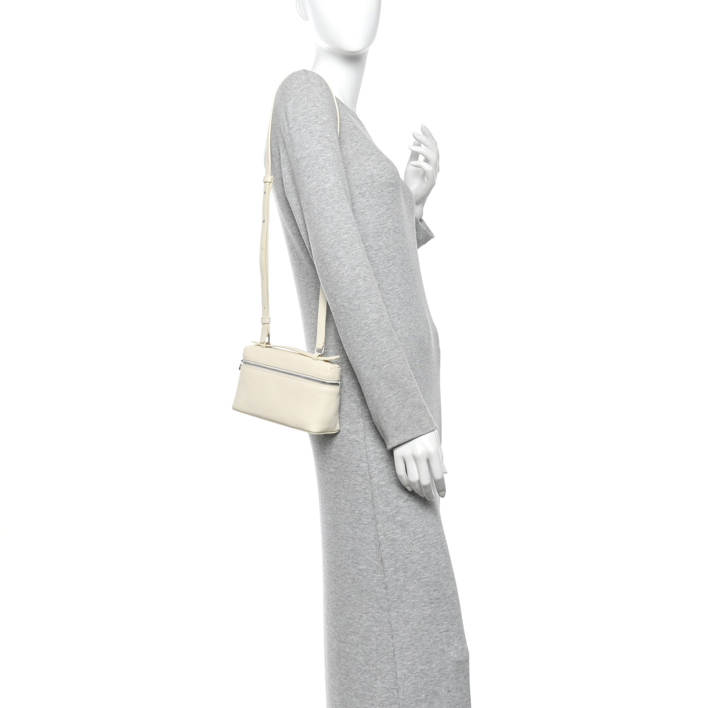 Grained Calfskin L19 Extra Pocket Pouch Whisper White