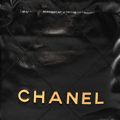 Chanel Shiny Calfskin Quilted Mini Chanel 22 Black 8 of 11