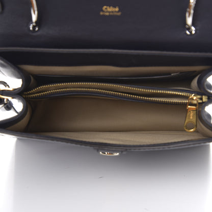 Chloe Calfskin Crocodile Embossed Medium Aby Day Shoulder Bag Full Blue 4 of 10