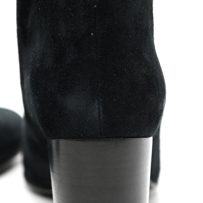 Chanel Suede Calfskin CC Short Boots 38.5 Black 10 of 11