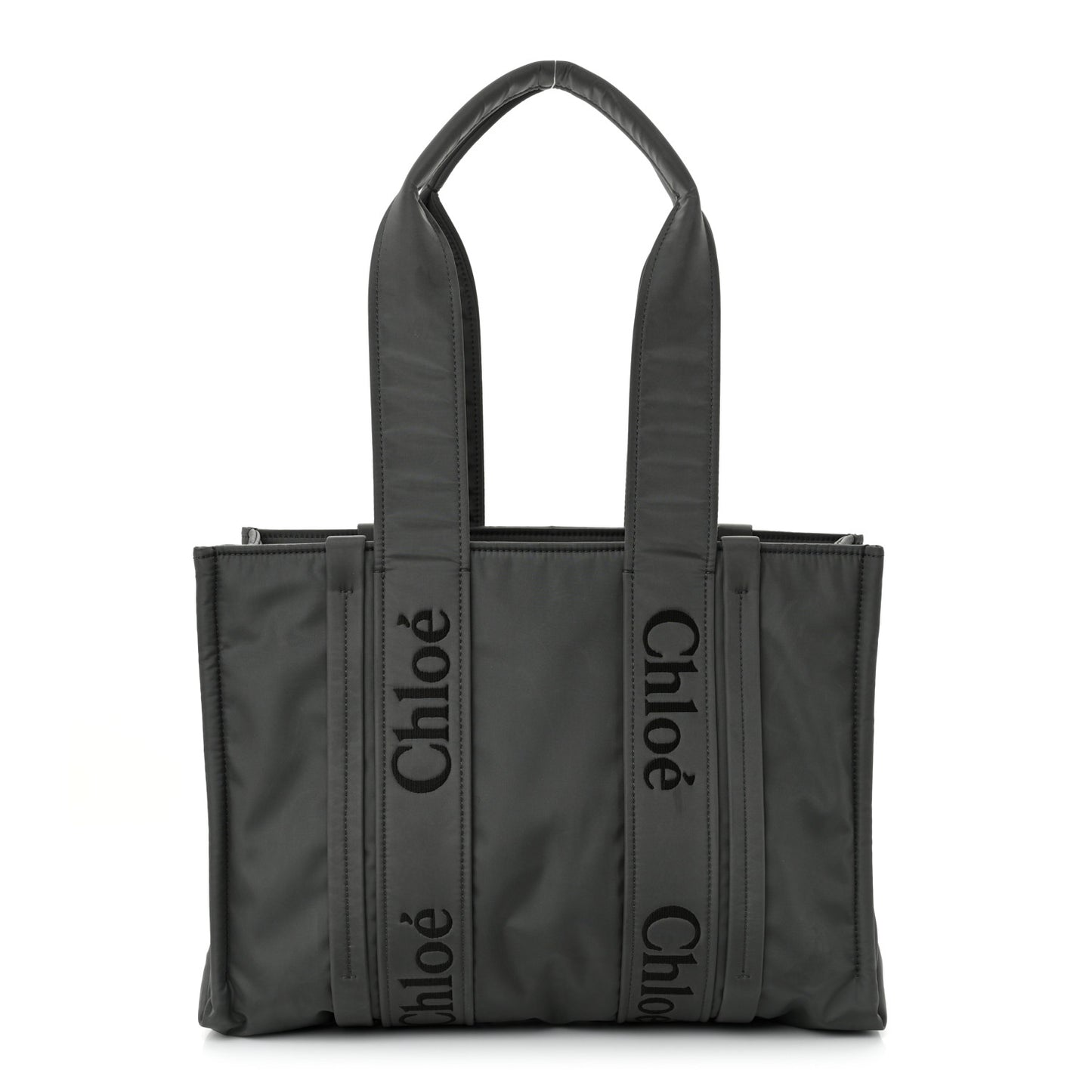 Recycled Nylon Medium Woody Ribbon Tote Elephant Grey