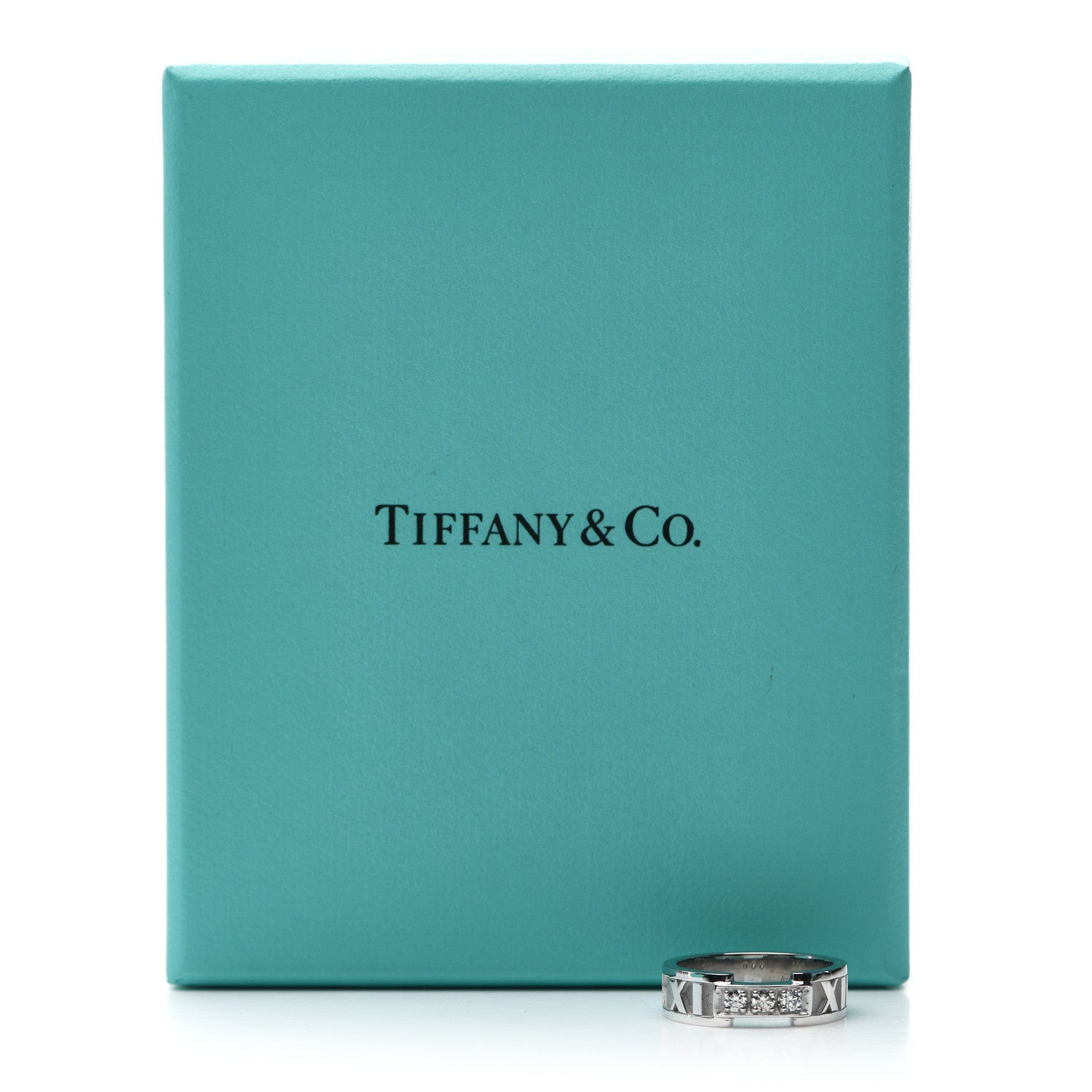 Tiffany 18K White Gold Diamond Atlas Ring 49 5 7 of 7
