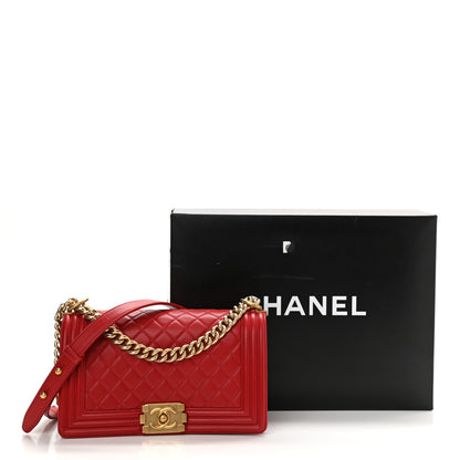 Chanel Lambskin Quilted Medium Boy Flap Red 11 of 11