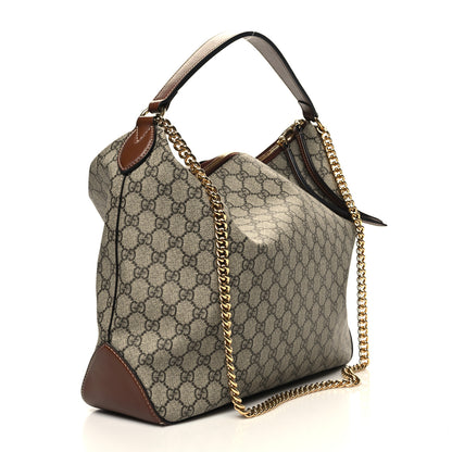 Gucci GG Supreme Monogram Large Linea A Hobo Light Brown 3 of 12