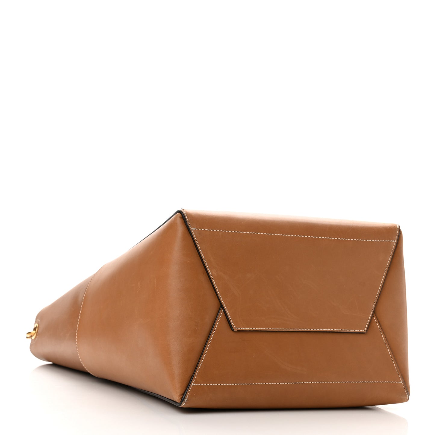 Natural Calfskin Sangle Bucket Bag Light Camel