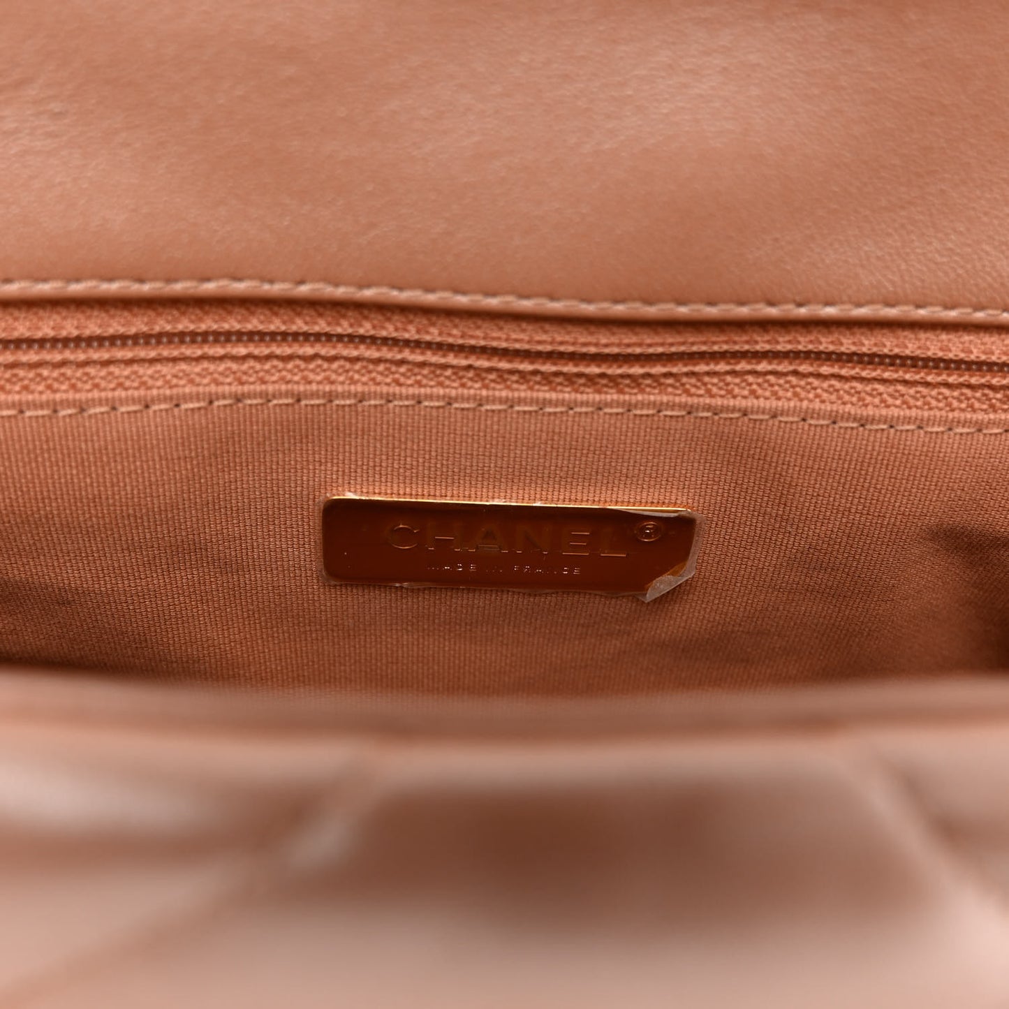 Shiny Lambskin Quilted Medium Chanel 19 Flap Beige