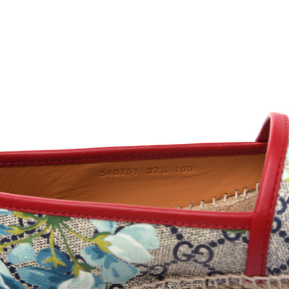 Gucci GG Supreme Monogram Blooms Espadrilles 37.5 Beige Blue Navy Hibiscus Red 11 of 12