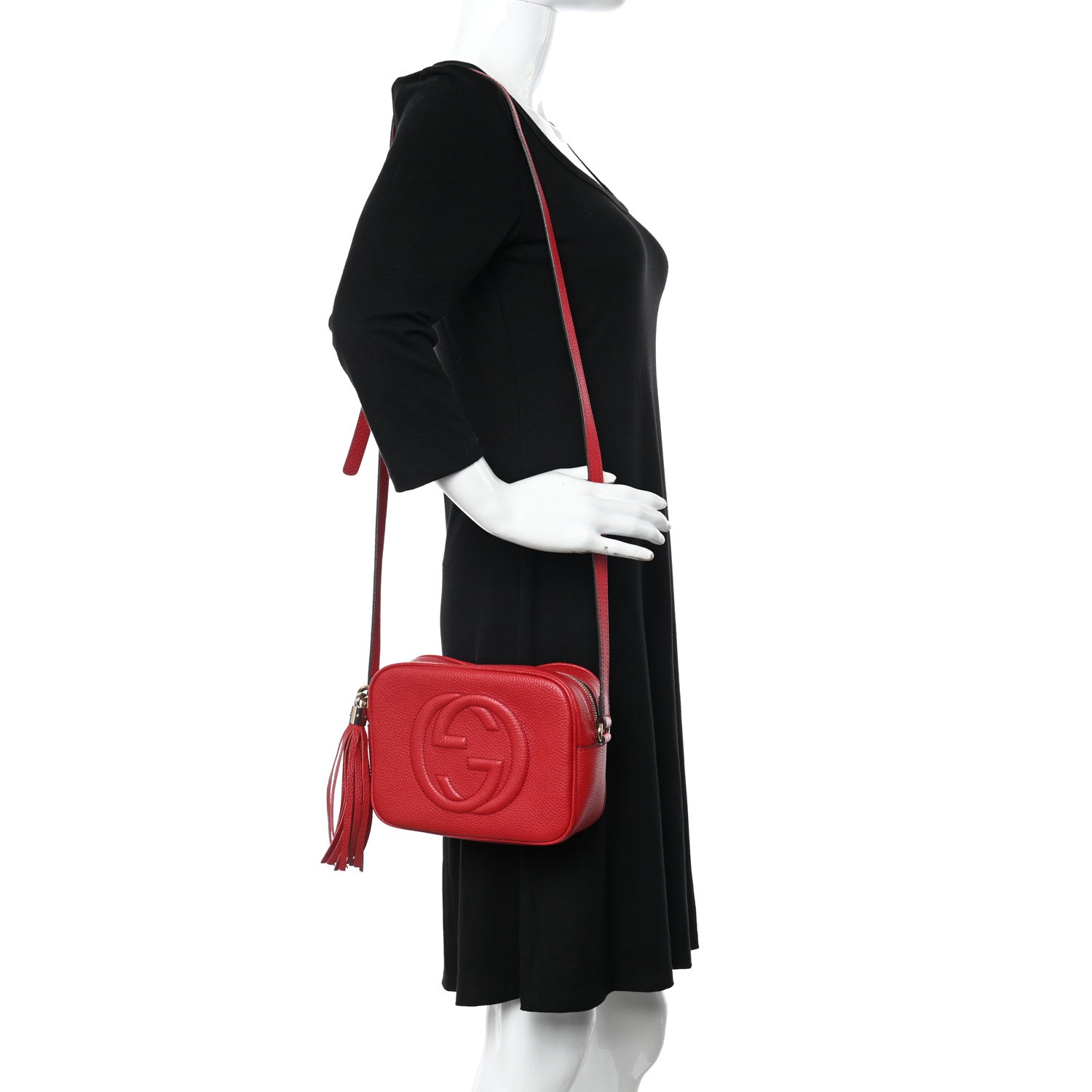 Gucci Pebbled Calfskin Small Soho Disco Bag Vibrant Red 2 of 14