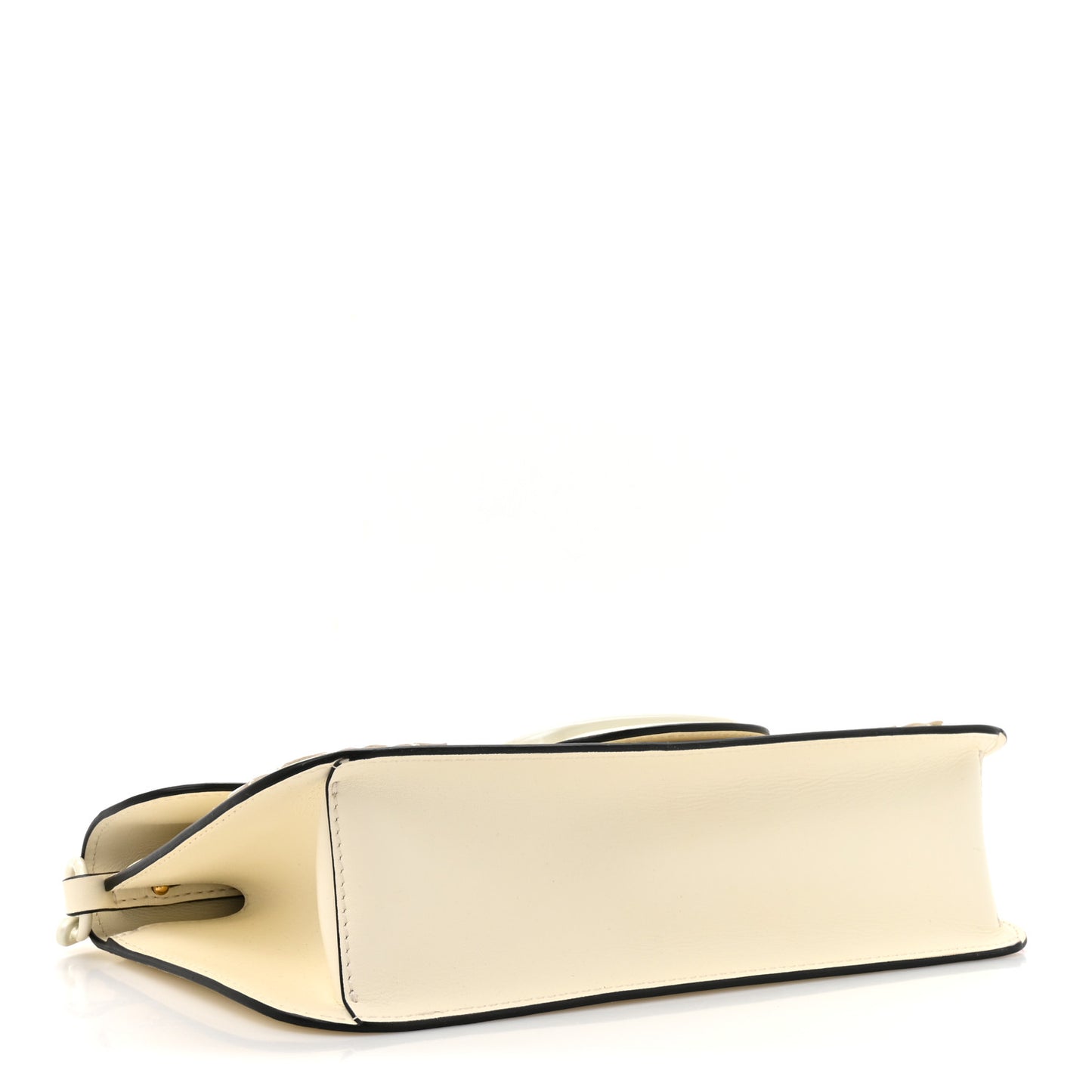 Calfskin Floral Embellished Monochrome Vlogo Loco Shoulder Bag White